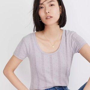 Madewell Pointelle Ribbed Tee NWOT